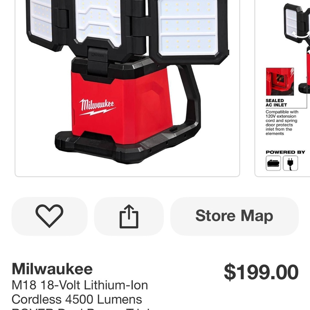 Milwaukee Red Cordless LED Work Light